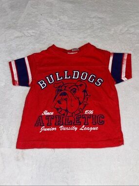 (3 for $10) little rebels Bulldogs Red Athletic Kids Tee